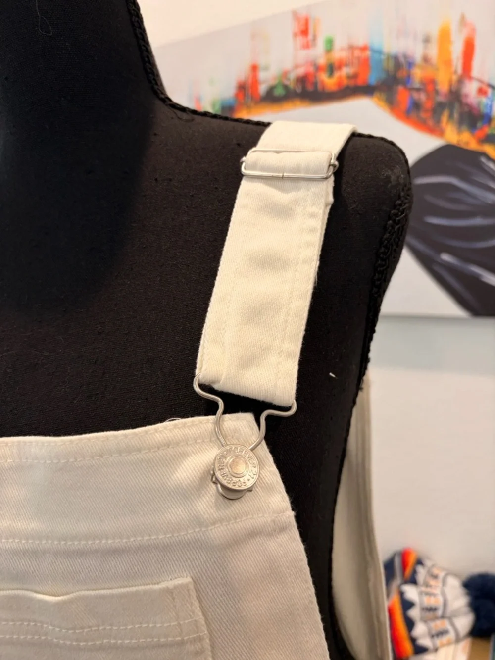 Forever 21 Cream Mini Overall Dress - Picture 3 of 6